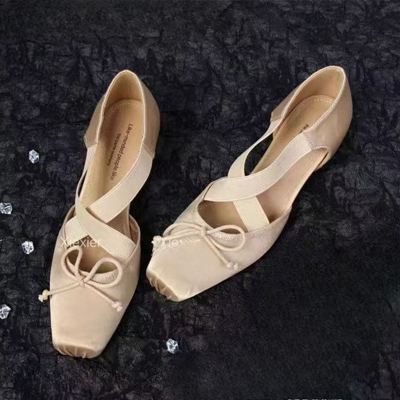 Summer Clothing Elegant - أحذية باليه نسائية بكعب عالٍ ومقدمة