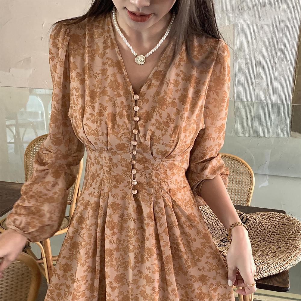 Sundress Midi Floral - فستان نسائي عتيق طويل منقوش عليه