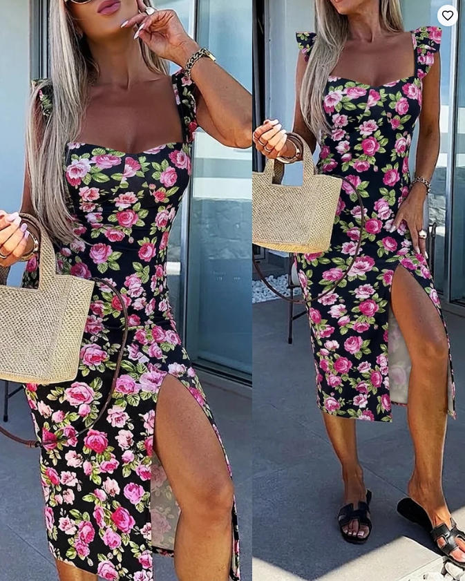 Sundress Midi Floral - فستان نسائي ميدي مزخرف بالزهور 2026