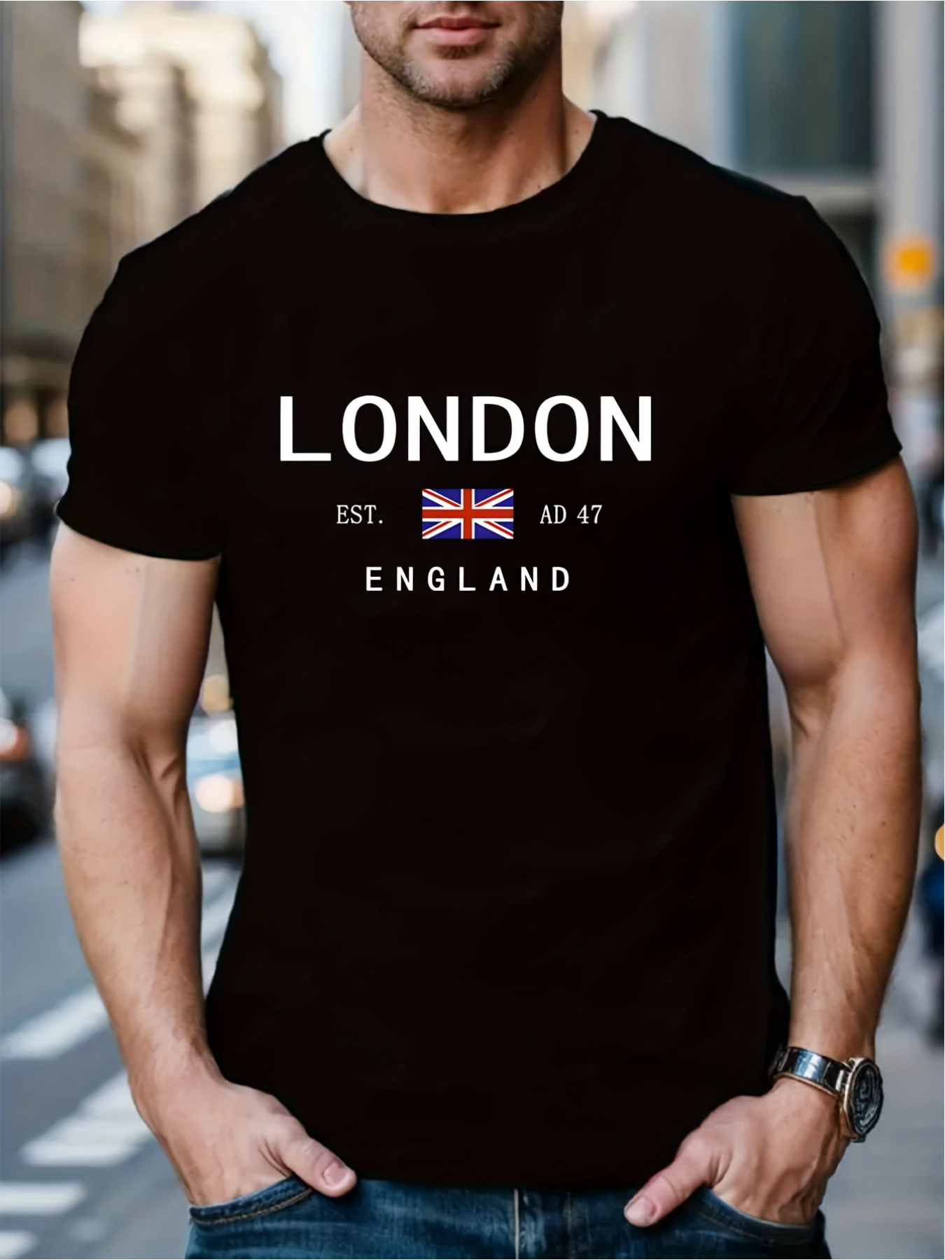 Summer Clothing London - تي شيرت مطبوع عليه لندن إنجلترا