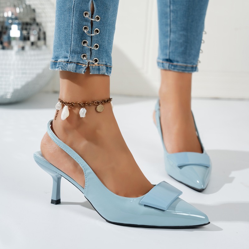 Summer Clothing Elegant - صندل نسائي أنيق بكعب عالٍ أزرق