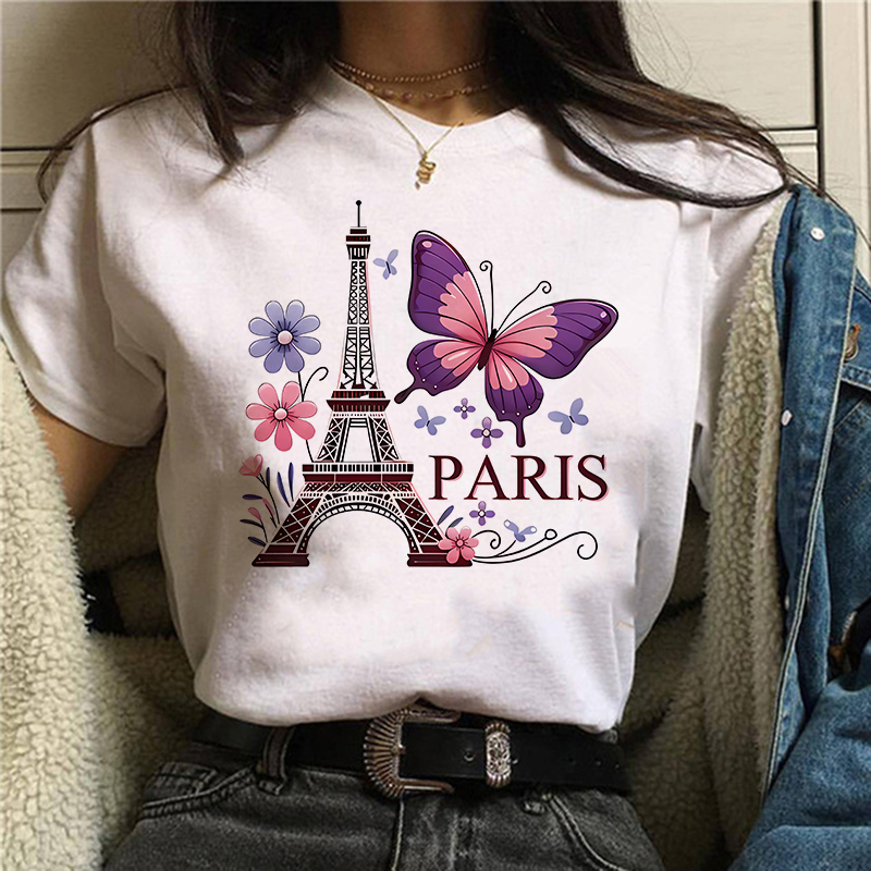 تي شيرت بتصميم زهور وفراشات با - مراجعة Summer Clothing In Paris وسعره