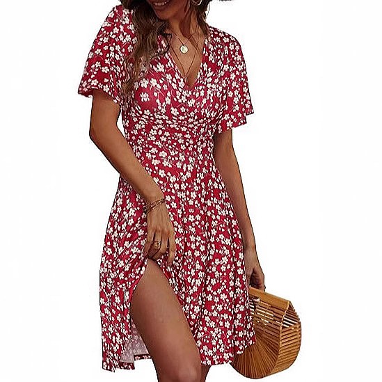 فستان نسائي صيفي بدون أكمام بط - مراجعة Sundress Midi Floral وسعره