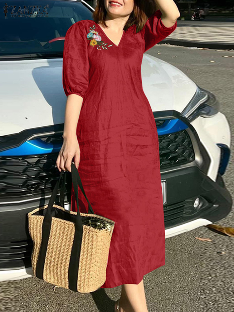 فستان نسائي صيفي موضة 2024 من  - مراجعة Sundress Midi Floral وسعره