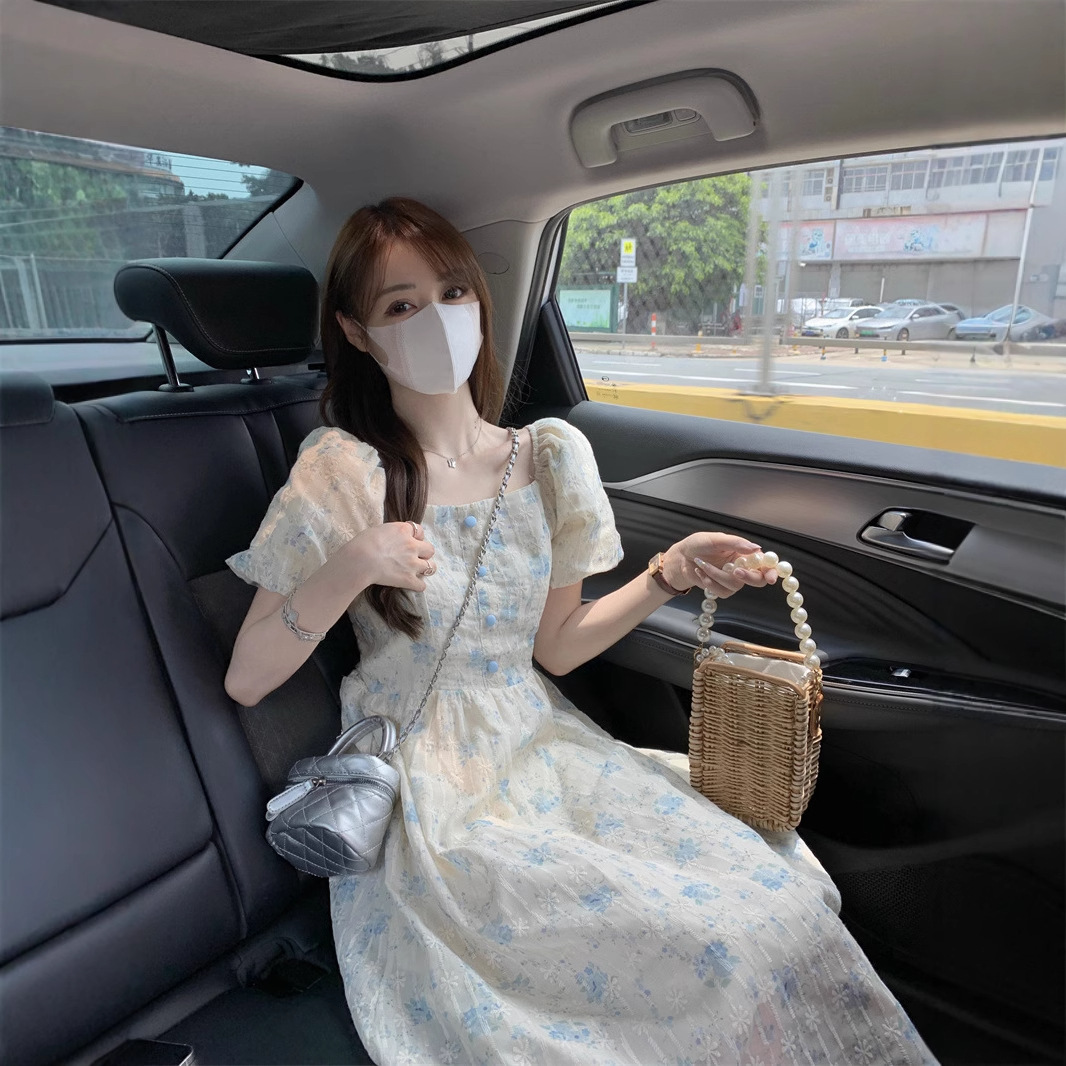 فستان ميدي بطبعة زهور، رقبة مر - مراجعة Sundress Midi Floral وسعره