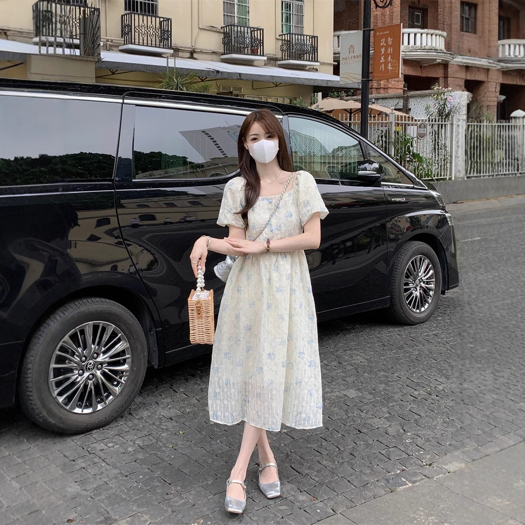 فستان ميدي بطبعة زهور، رقبة مر - مراجعة Sundress Midi Floral وسعره