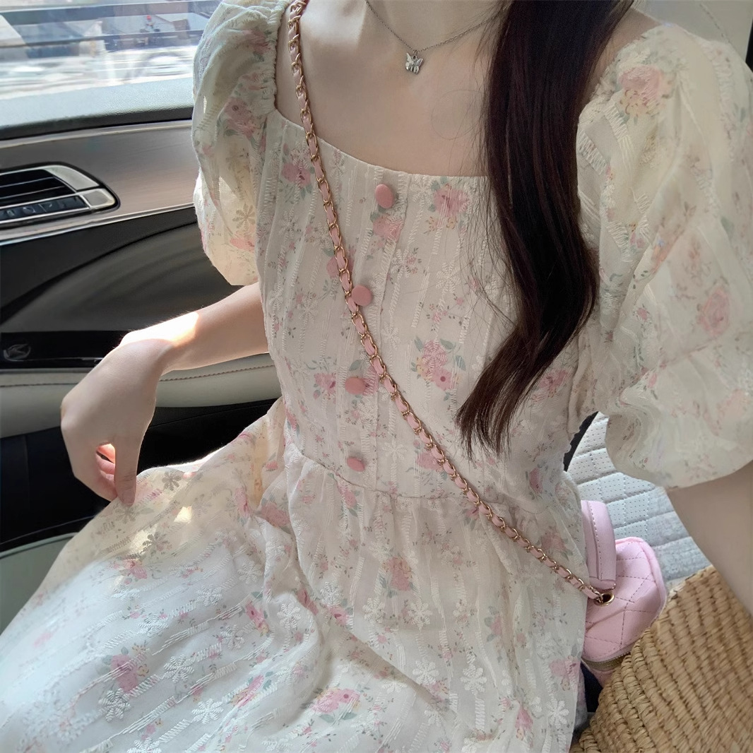 فستان ميدي بطبعة زهور، رقبة مر - مراجعة Sundress Midi Floral وسعره
