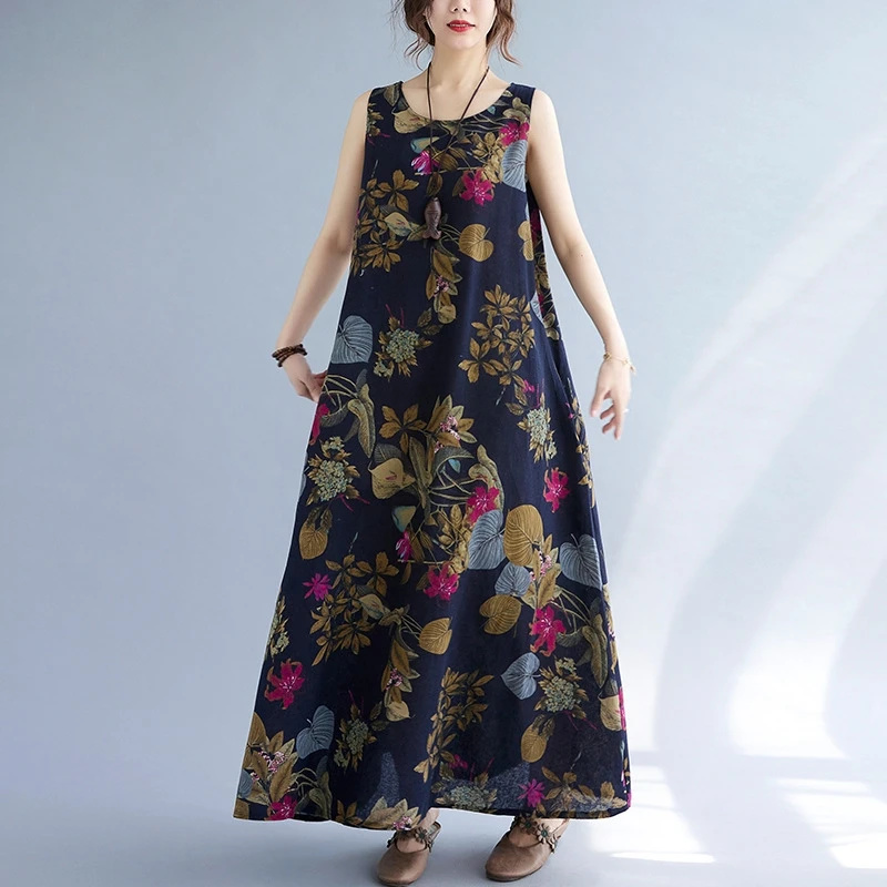 فستان صيفي من القطن والكتان بط - مراجعة Sundress Midi Floral وسعره