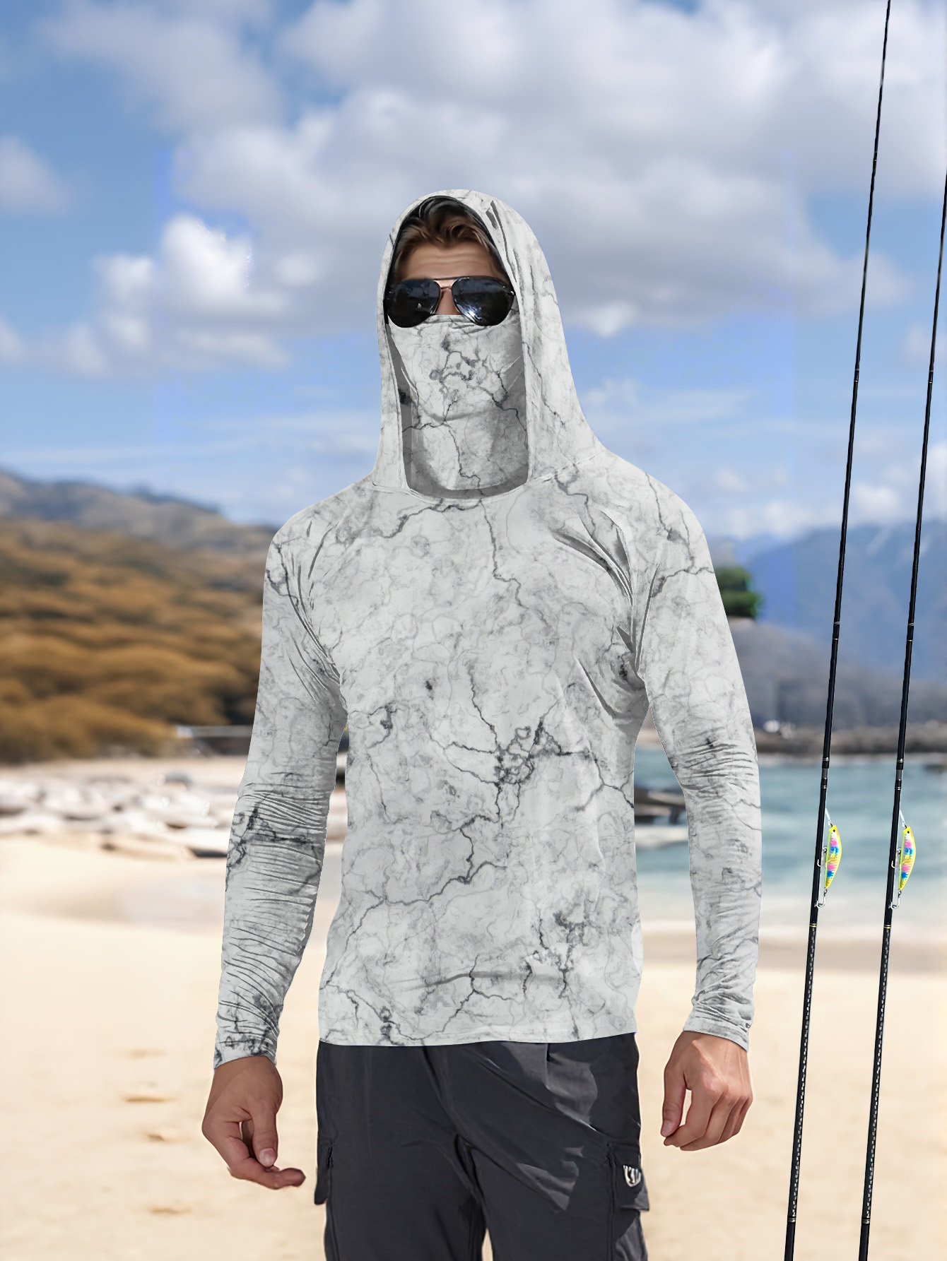 قميص صيد رجالي بغطاء للرأس بأك - مراجعة Summer Clothing Men وسعره