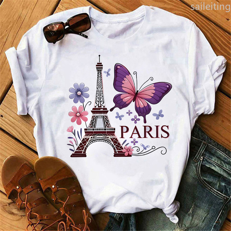 90s اللون زهرة فراشة باريس تصم - مراجعة Summer Clothing In Paris وسعره