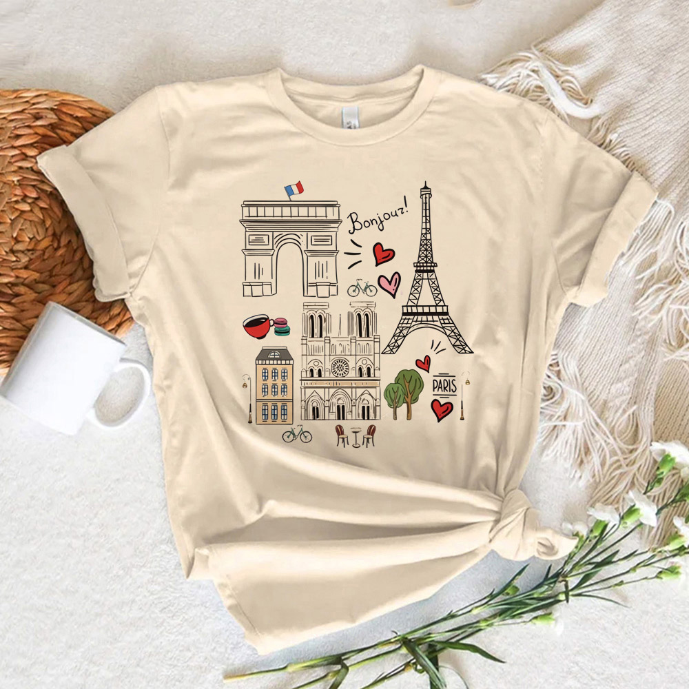 تي شيرت نسائي مطبوع بتصميم بار - مراجعة Summer Clothing In Paris وسعره