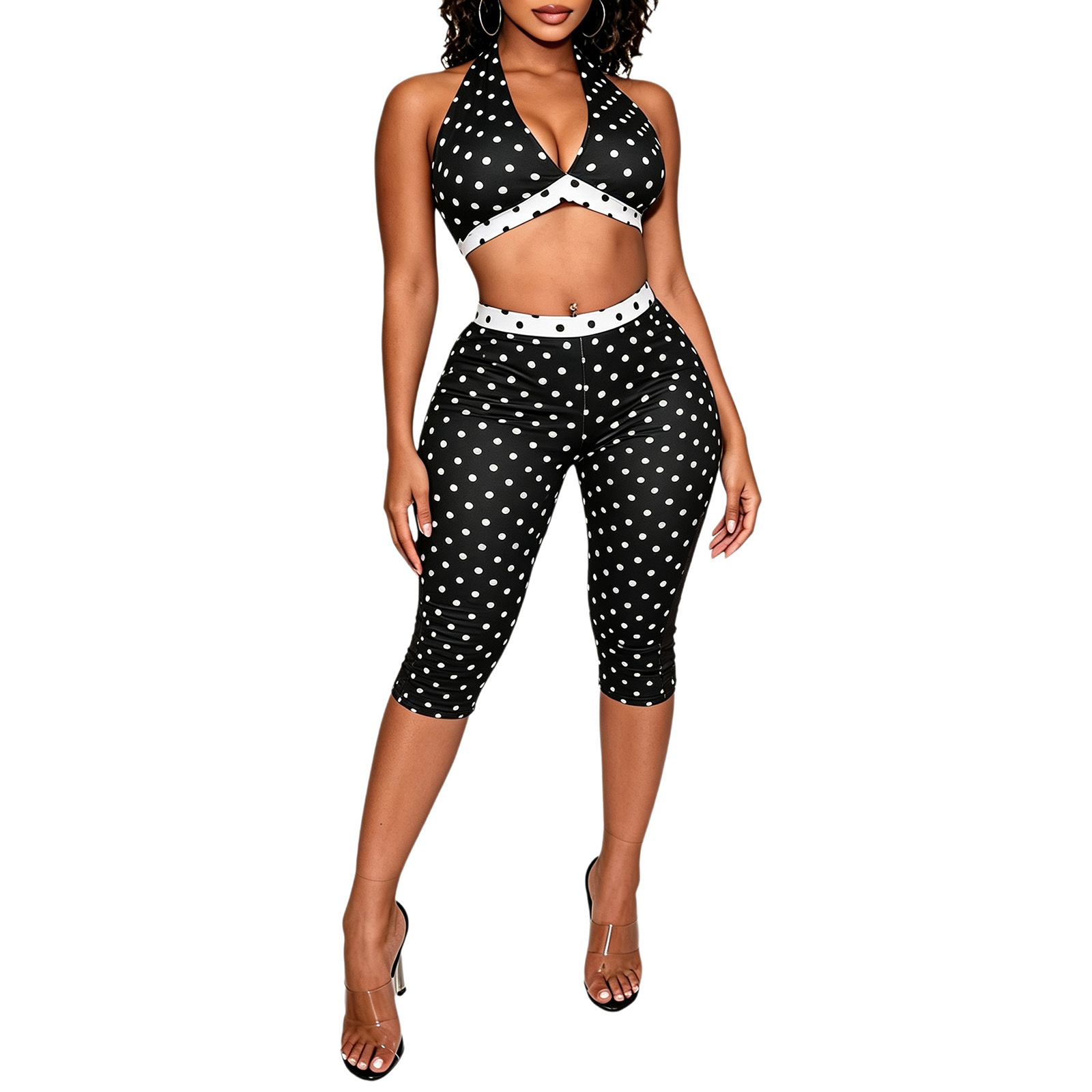 ملابس نسائية مثيرة بطبعة نقاط  - مراجعة Halter Neck Top وسعره