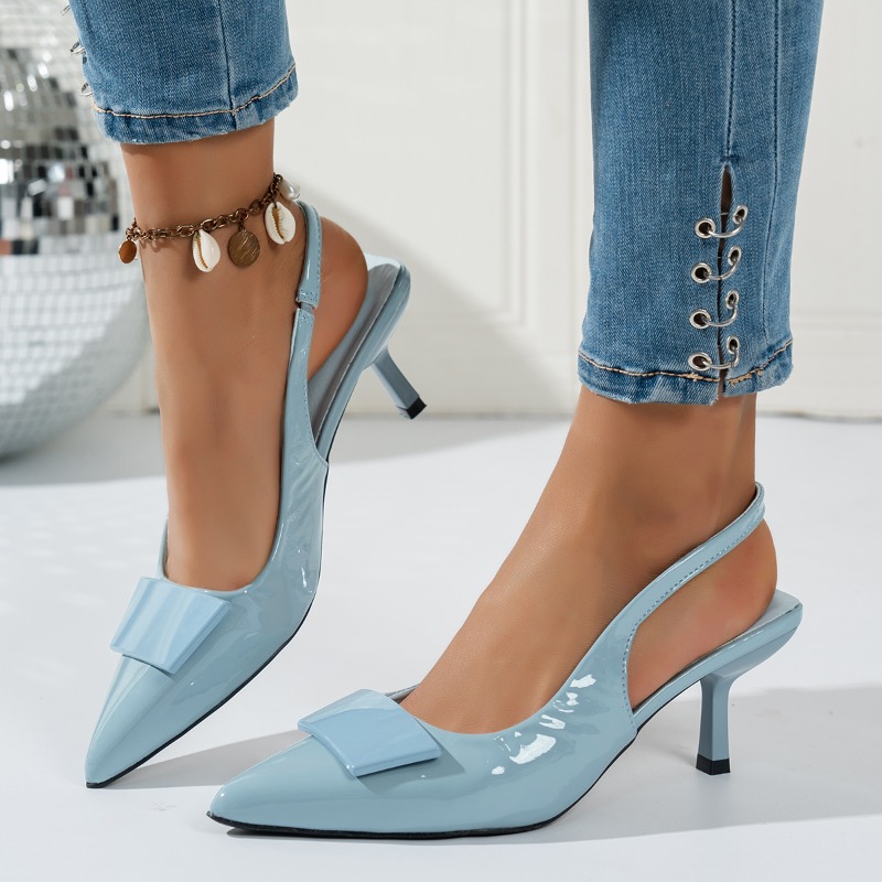 صندل نسائي أنيق بكعب عالٍ أزرق - مراجعة Summer Clothing Elegant وسعره