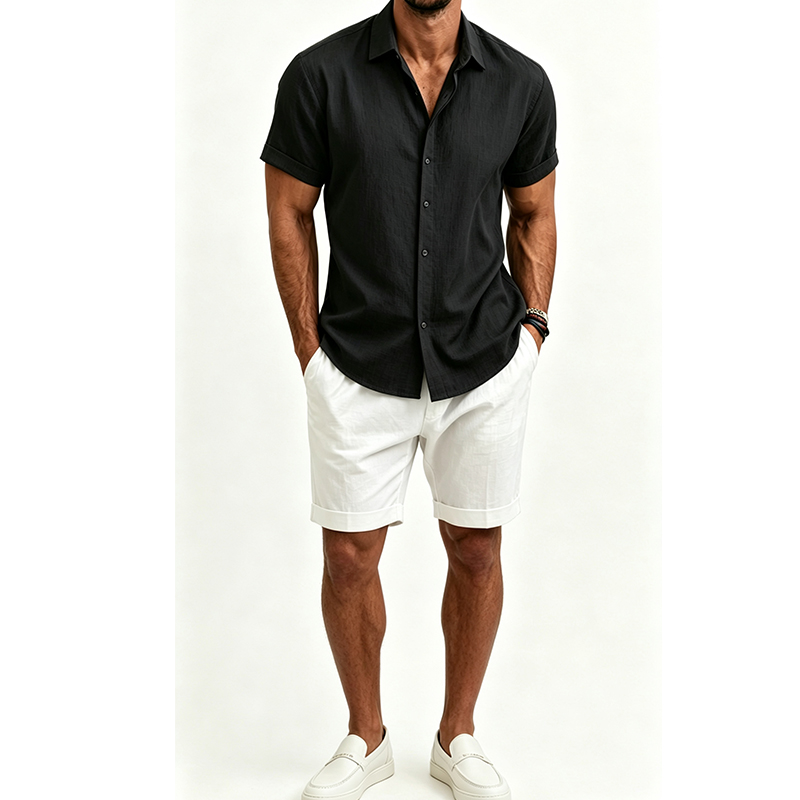 طقم قميص رجالي من القطن والكتا - مراجعة Summer Cloth وسعره