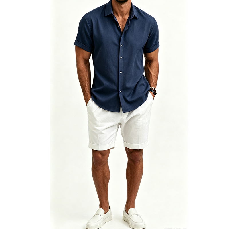 طقم قميص رجالي من القطن والكتا - مراجعة Summer Cloth وسعره
